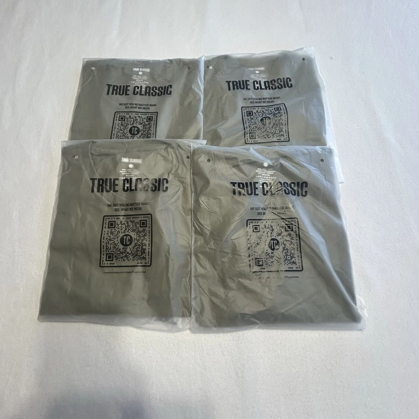True Classic Men’s 4 Pack Of Shirts Military Green XL  Crew Neck Short Sleeve