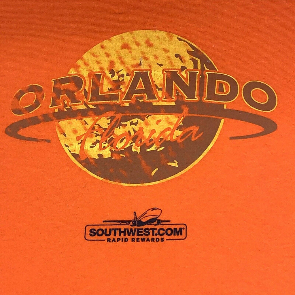 Southwest Airlines T-Shirt Orlando Rapid Rewards Orange Size XL