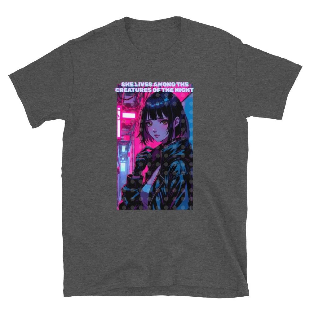 Anime Girl T-Shirt Creatures Of The Night Cyberpunk Streetwear.