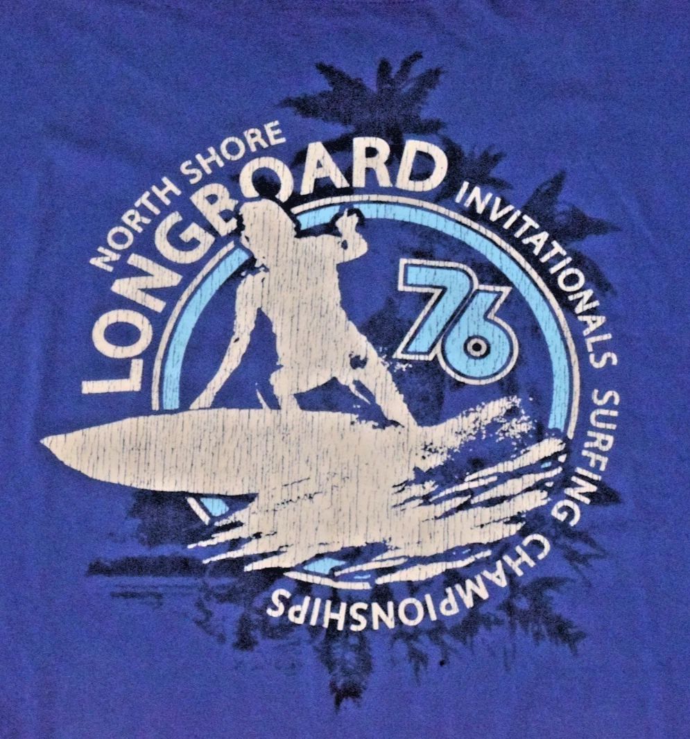 T-Shirt Hanes Size XL Blue Retro Style North Shore Surf Invitational 76