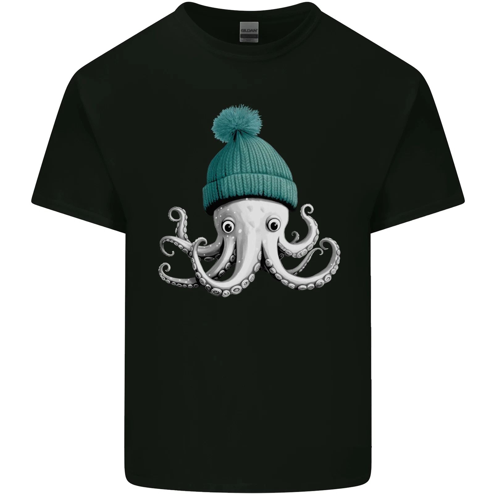 A Cute Baby Octopus in a Hat Scuba Diving Mens Light Cotton T-Shirt