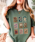 Vintage Floral Stamps Boho Comfort Tee Soft Relaxed