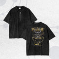 Anime Mage Shirt Oversized Snow Washed Cotton Fantasy Graphic Tee Gift