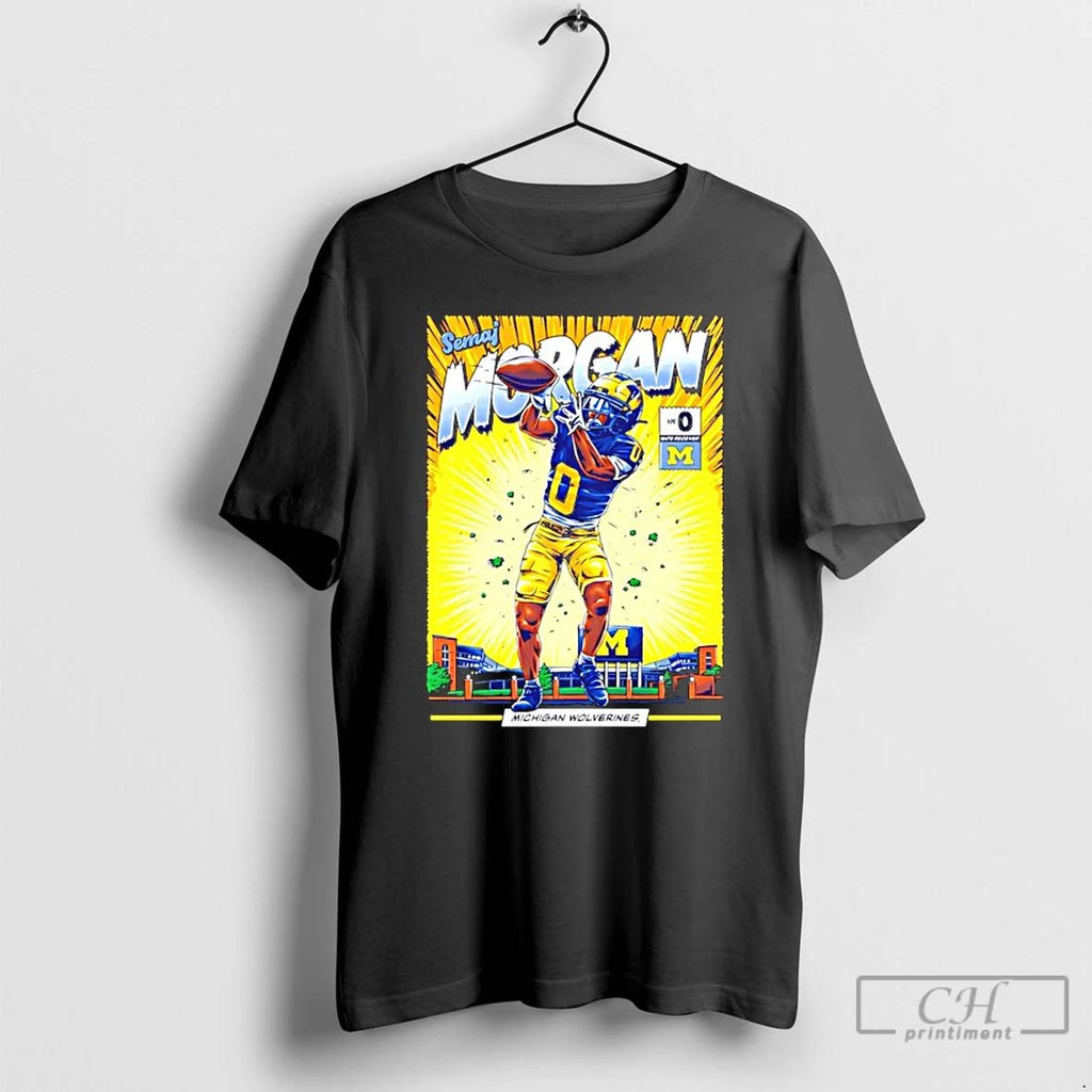 Classic Michigan Wolverines Semaj Morgan No 0 Comic T Shirts