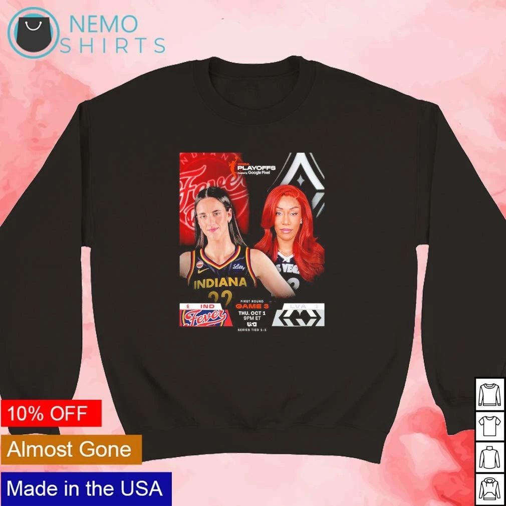Caitlin Clark Indiana Fever vs A’ja Wilson Las Vegas Aces WNBA Playoffs Game 3 shirt