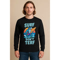 Gildan Mens Long Sleeve Surf Dont Terf Graphic Tshirt Size M