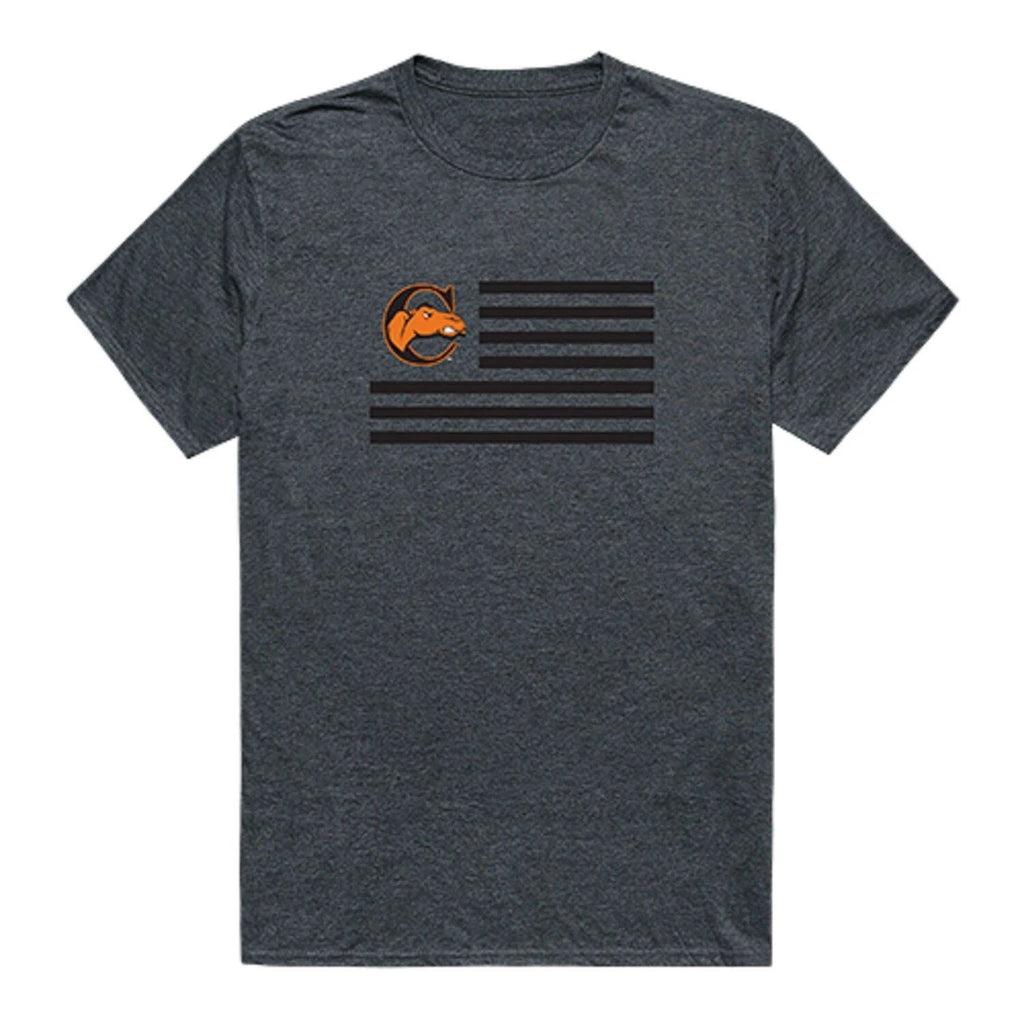 Campbell University Camels CU NCAA Cotton College Logo USA Flag T-Shirt S - 2XL