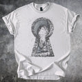 Dark Portal Graphic Tee Mystical Abstract Art Shirt Ice Gray