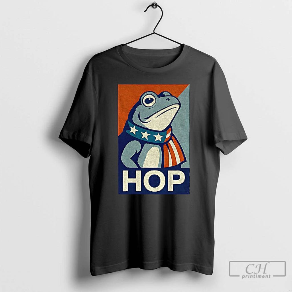 Classic Portland Hop Frog Political Parody American Flag Frog Gift T Shirts