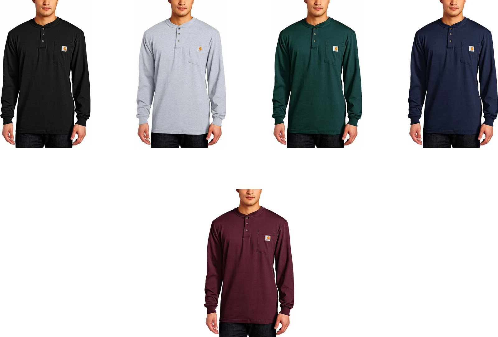 Carhartt Men's K128 Workwear Long-Sleeve Pocket Henley T-Shirt