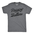 Mens Funny T Shirts Raising Ballers Sarcastic Baseball Graphic Tee for Men
