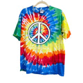 Joe's Crab Shack T-Shirt Large Tie Dye Psychedelic 90s Hippie Rainbow READ