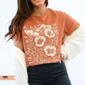 Vintage Pressed Flowers Boho Comfort Tee Shirt Soft Relaxed Fit