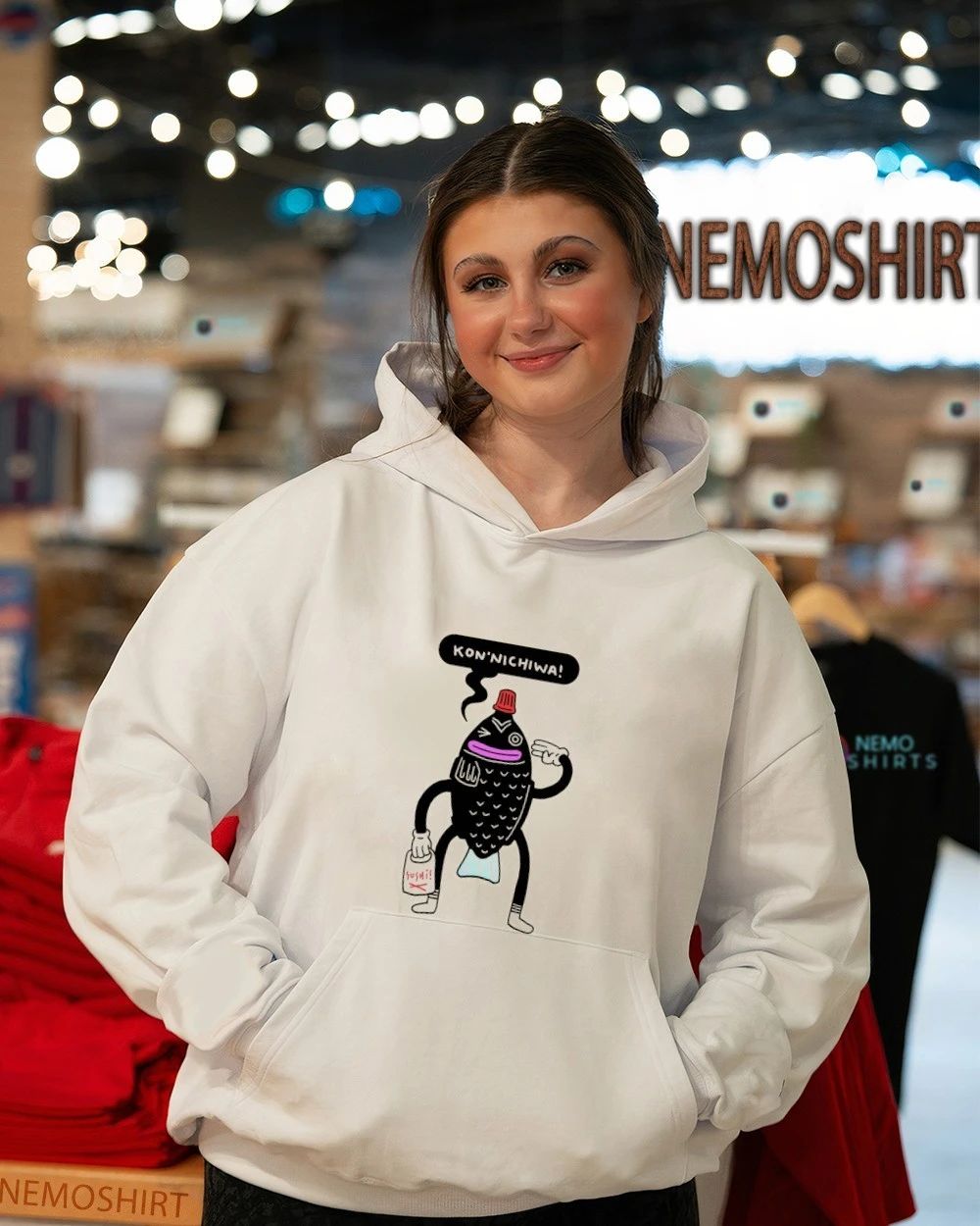 Kon’nichiwa Sushi Fish Character japanese shirt