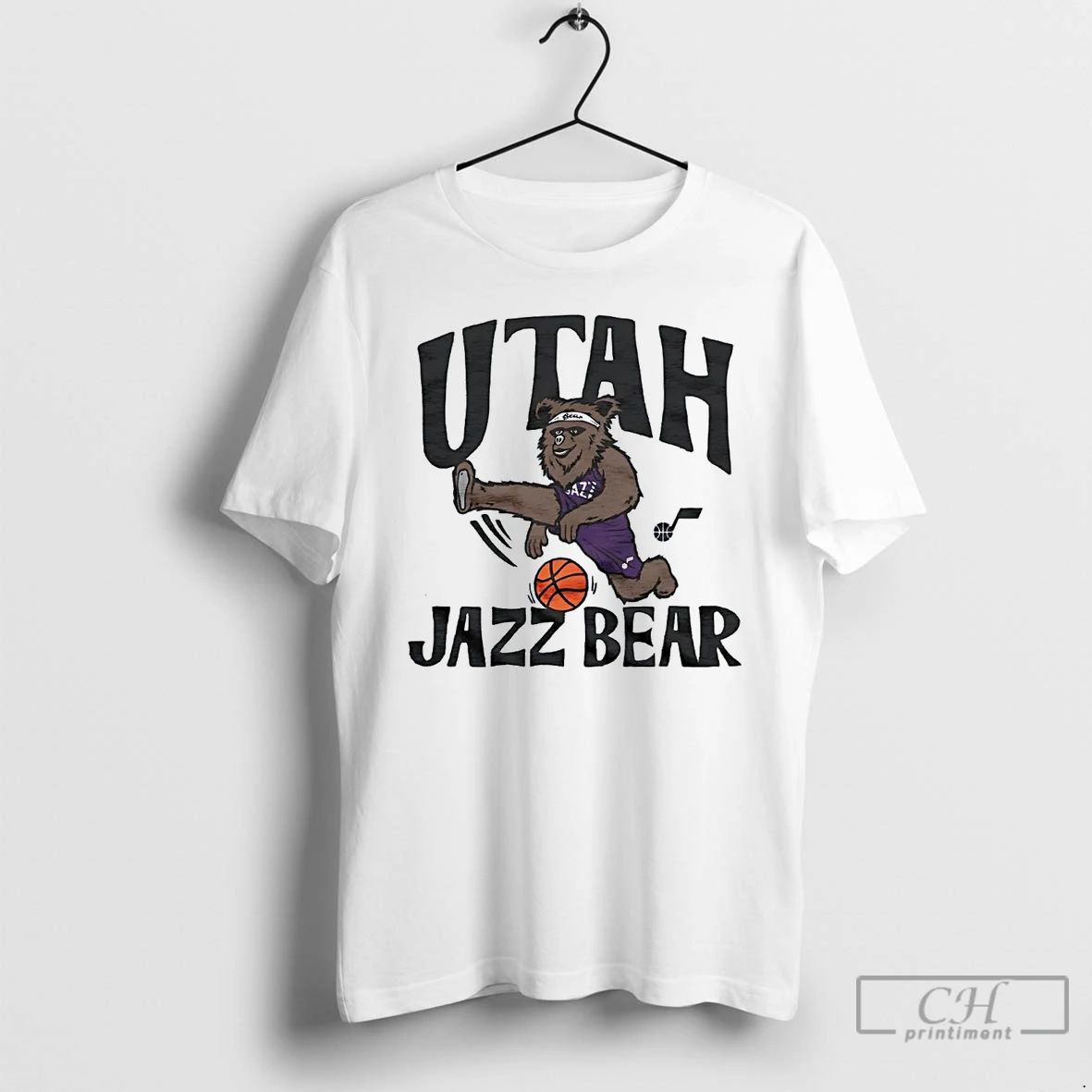 Classic Utah Jazz Bear Crossover T Shirts