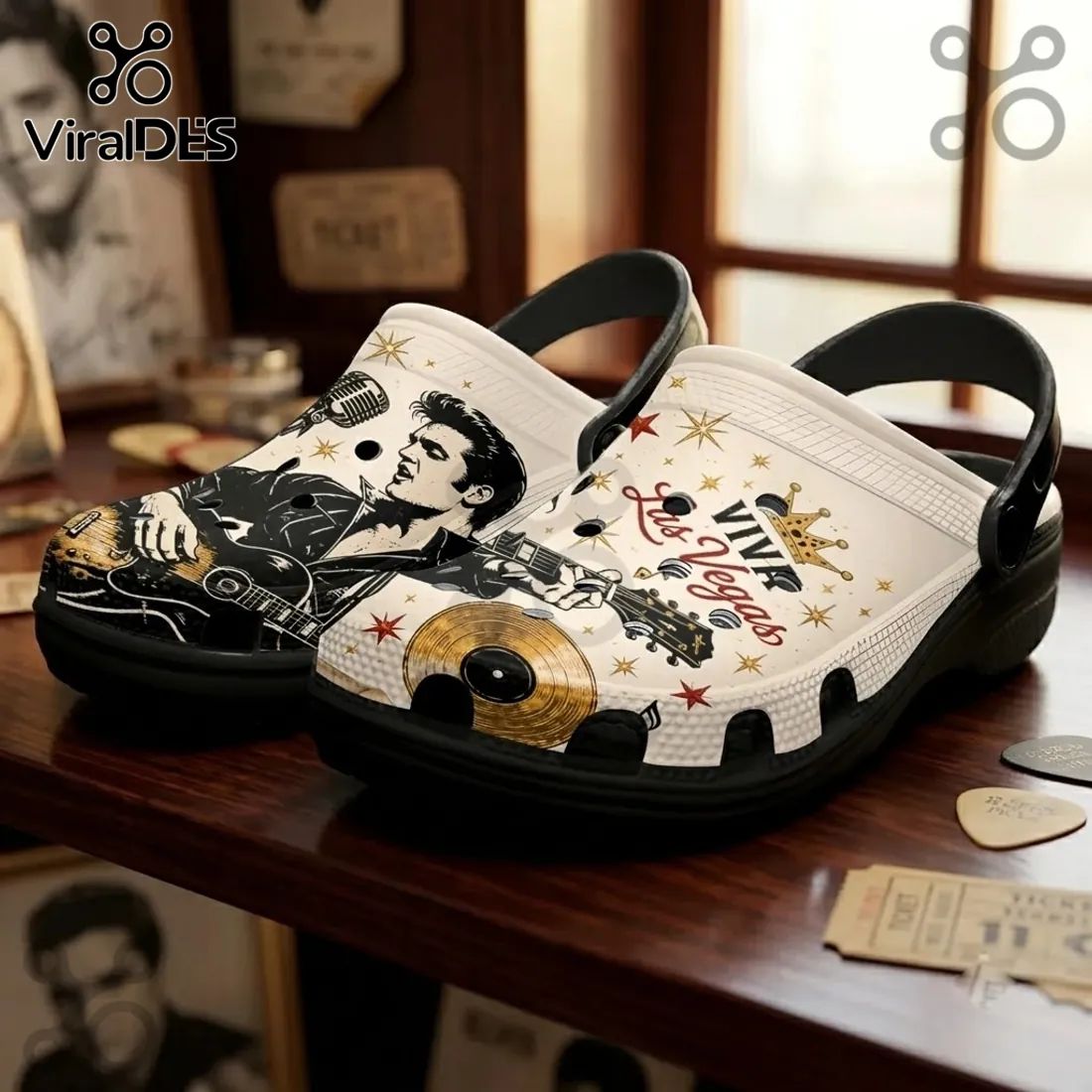 Elvis Presley Viva Las Vegas Crocs Clogs