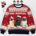 Custom Photo Happiness Is A Warm Puppy - Dog & Cat Personalized Custom Ugly Sweatshirt - Unisex Wool Jumper - Christmas Gift For Dog Lovers, Pug Lovers