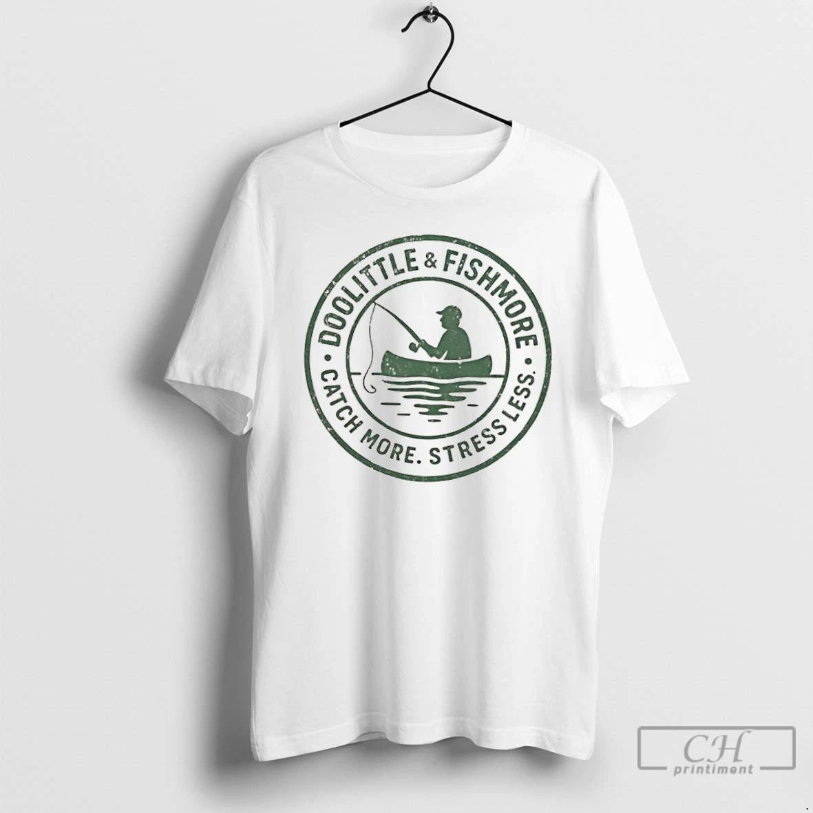 Classic Doolittle Fishmore Catch More Stress Less Logo T Shirts