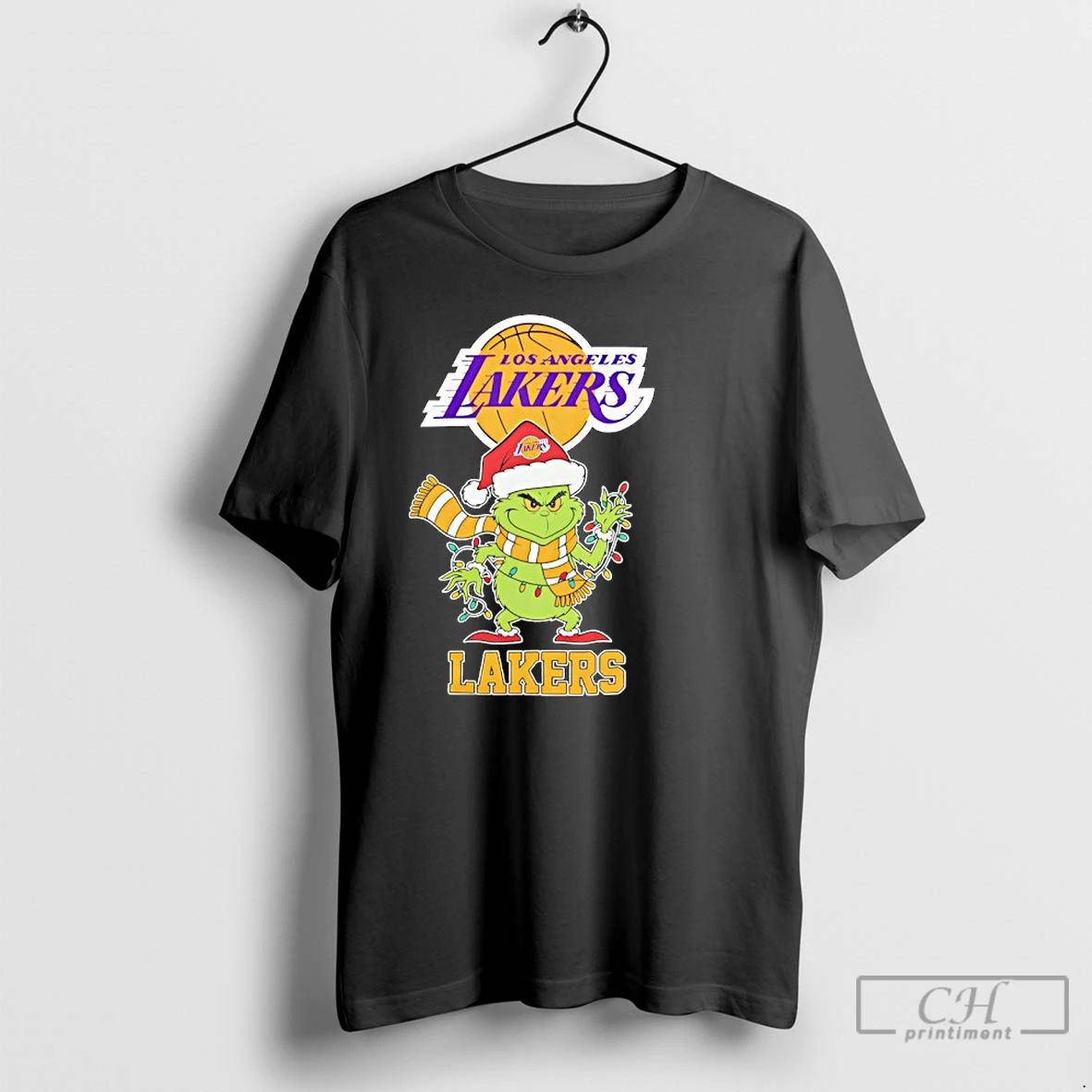Classic Los Angeles Lakers Christmas Grinch Santa Holiday T Shirts