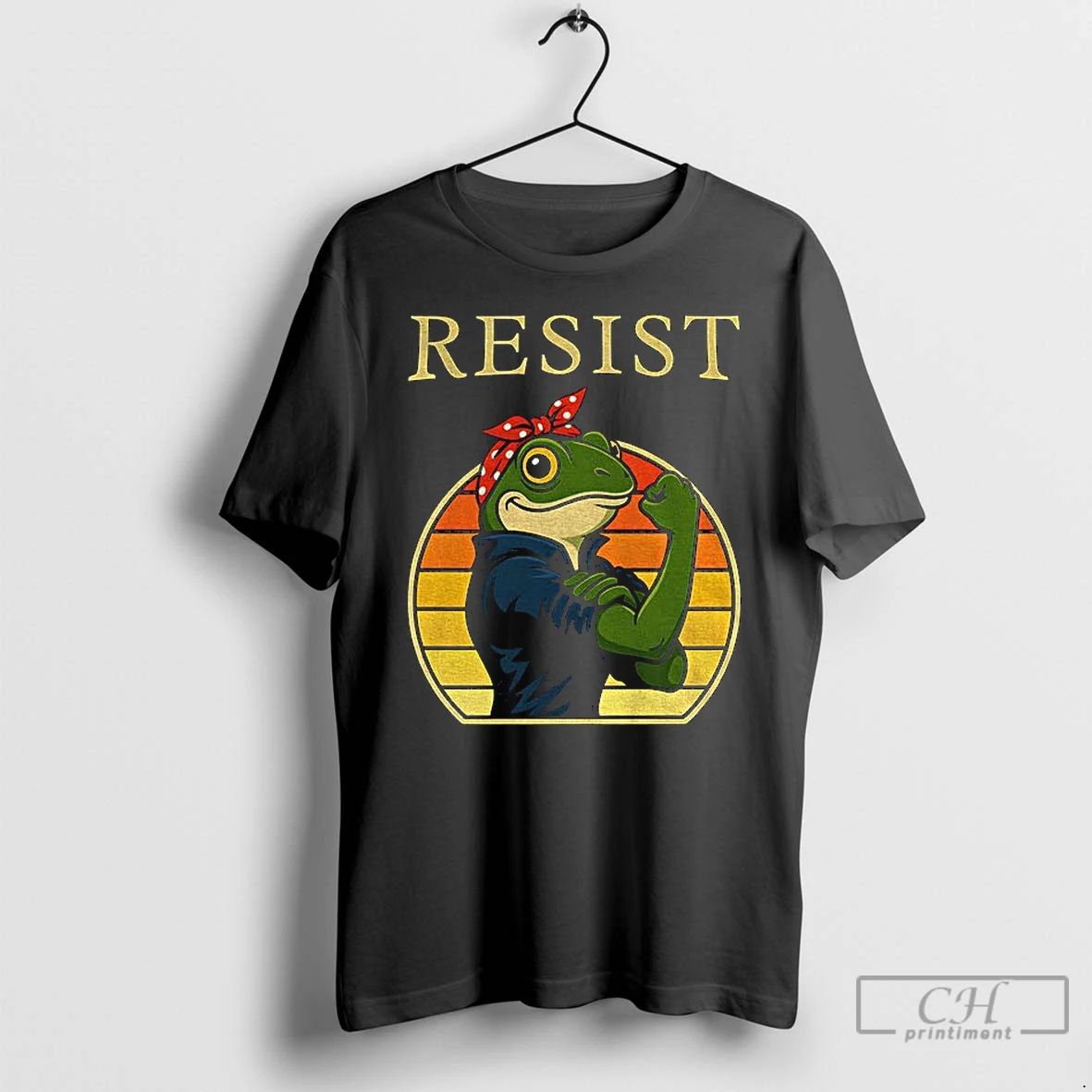 Classic Resist Frog Portland Rosie The Riveter Funny Political T Shirts