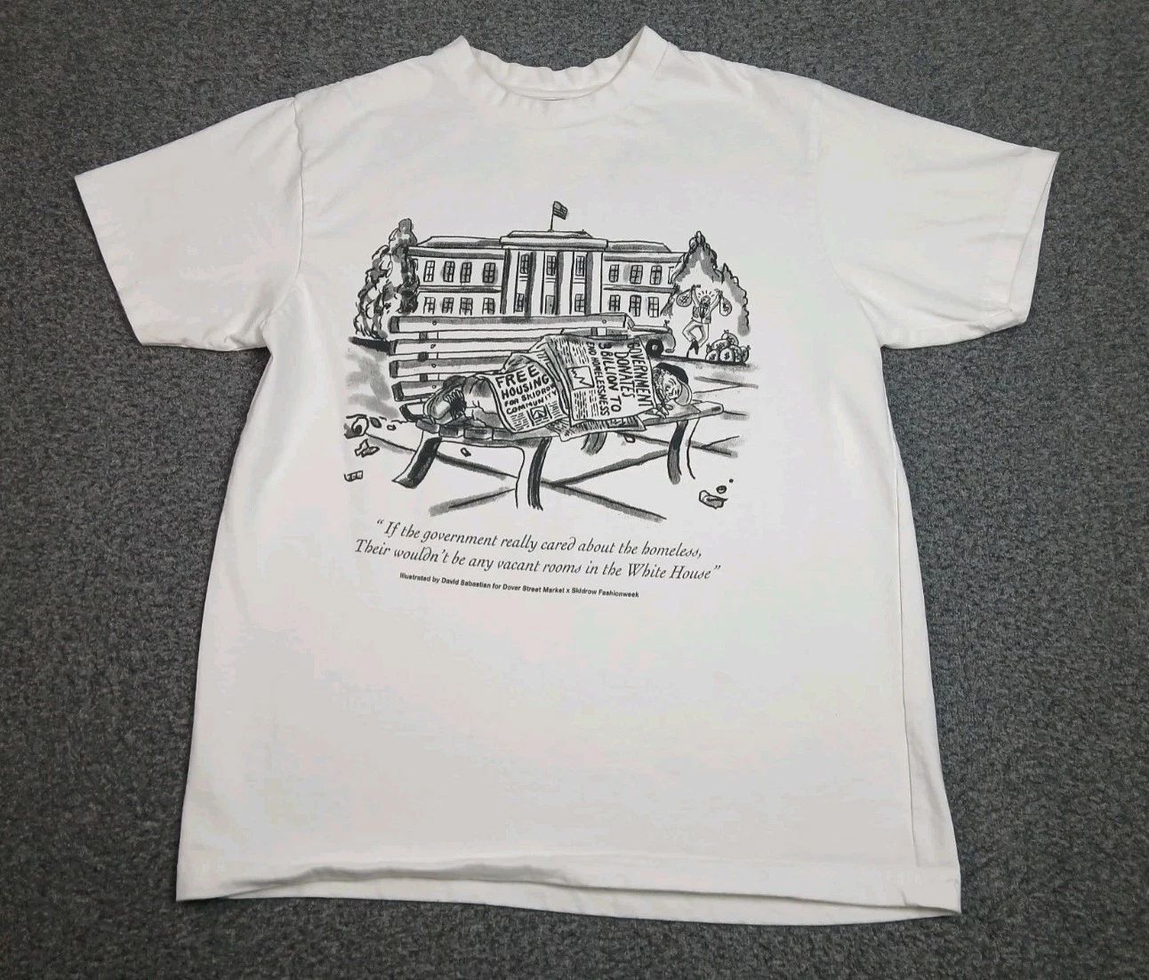 Dover Street Market Skid Row Fashion Week Government Homeless T Shirt Size M