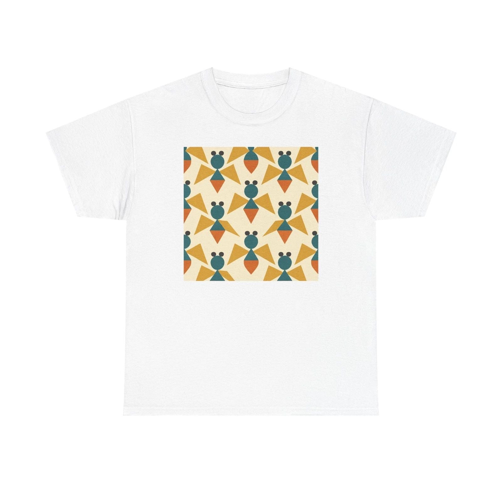 Unisex Adult T Shirt Mid-Century Modern Geometric Bumblebee Pattern