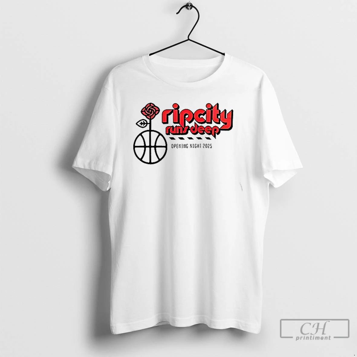 Classic Portland Trail Blazers Rip City Runs Deep Opening Night 2025 Logo T Shirts