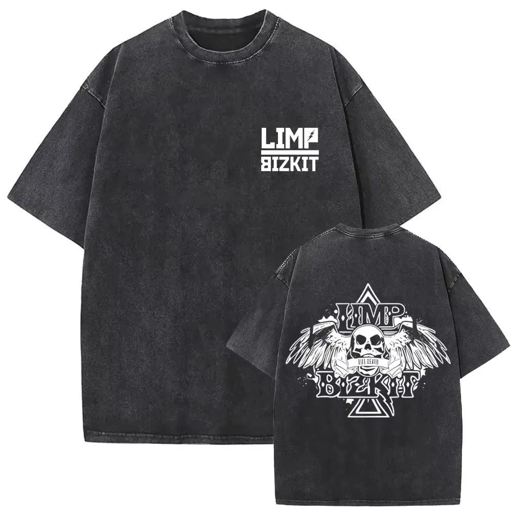 Limp Bizkit Style Graphic T Shirt Nu Metal Vintage Cotton Grunge Band Tee S-3XL