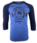 AMERICAN FIGHTER Men's T-Shirt DALTON RAGLAN Athletic Biker Blue MMA