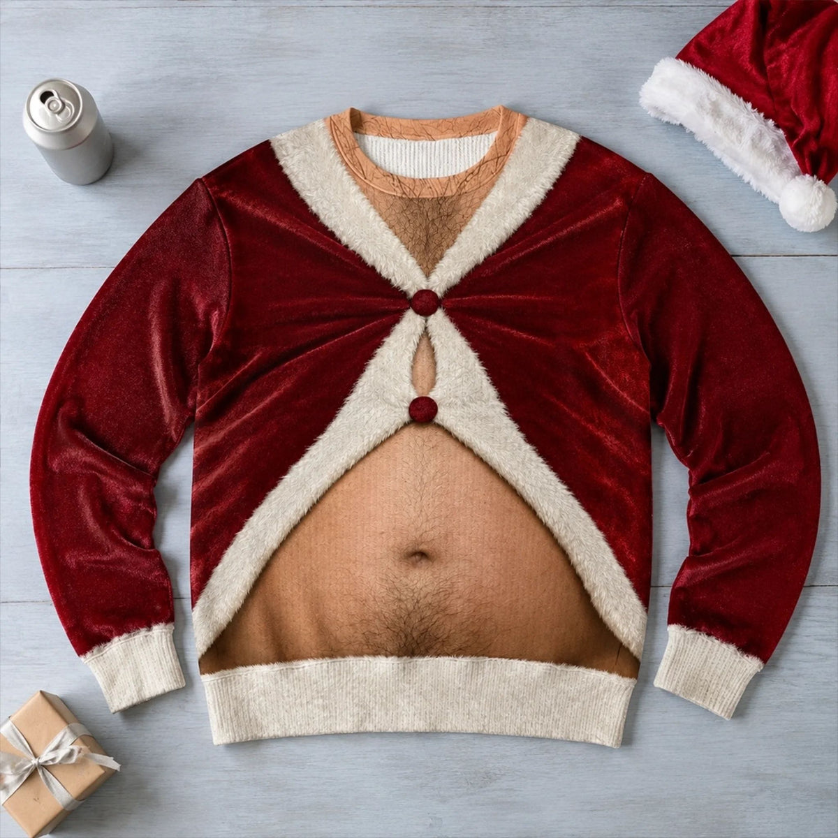 Custom Funny Unisex Ugly Sweatshirt - Personalized Birthday Gifts For Husband, Dad, Grandpa - Santa Favorite Trouble Maker