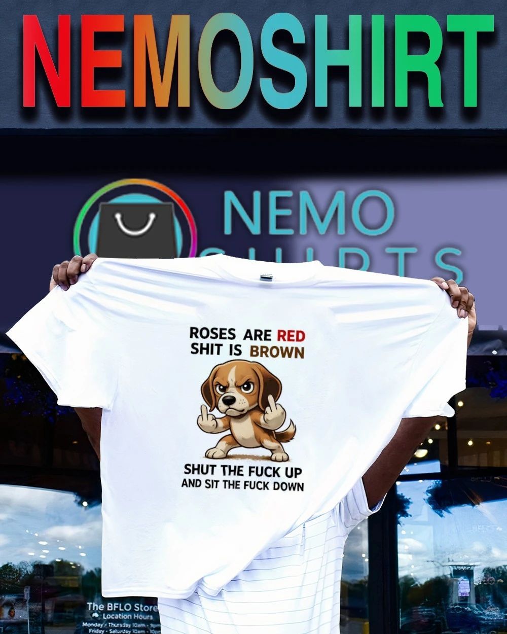 Beagle Roses Are Red Shit Is Brown Shut the Fuck Up and Sit the Fuck Down shirt