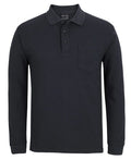 Jb's Wear Classic Fit Long Sleeve Polo W/  Pocket & UPF 50+ Knitted Collar New