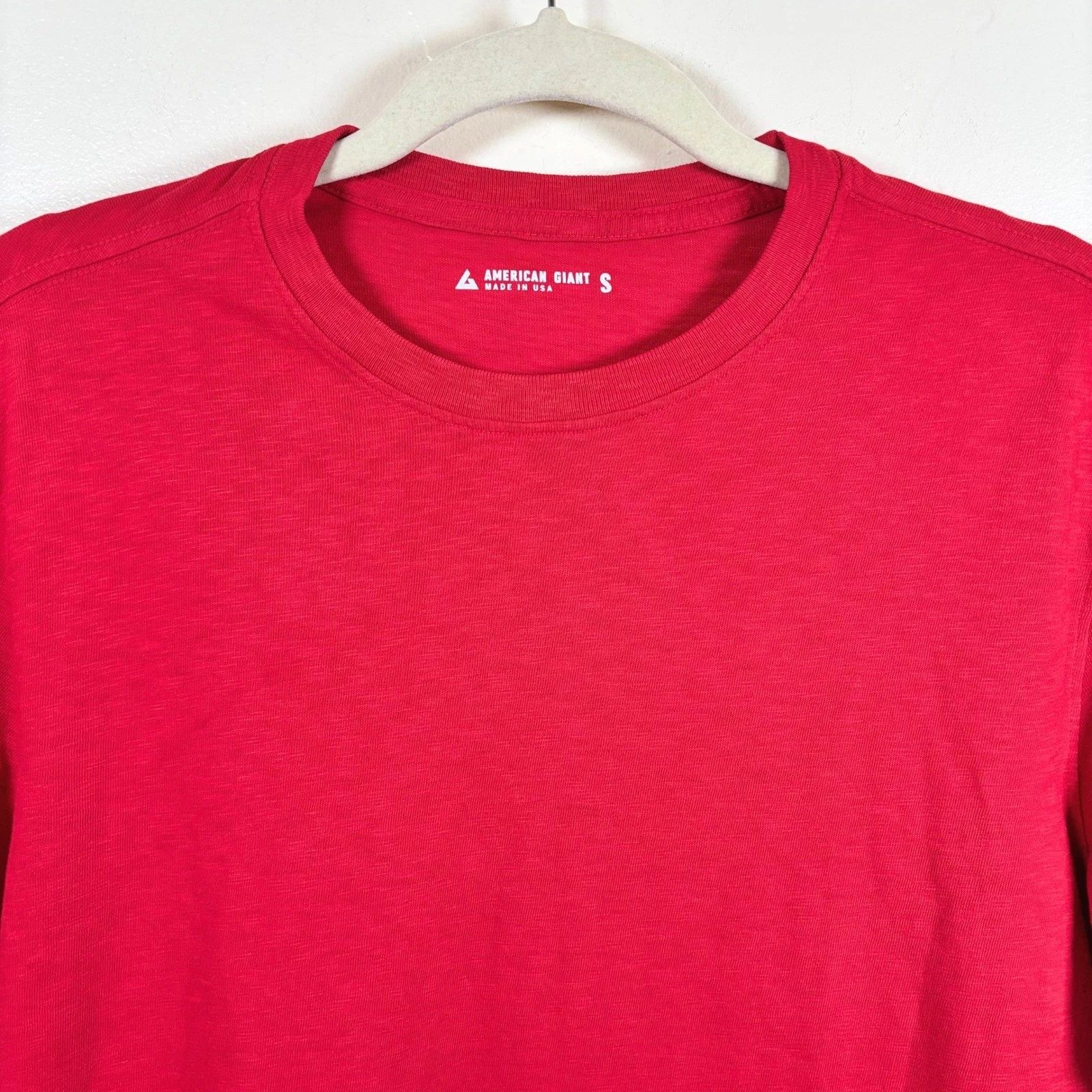 American Giant Classic T-Shirt Men S Red 100% Cotton Slub Casual Loungewear NWOT