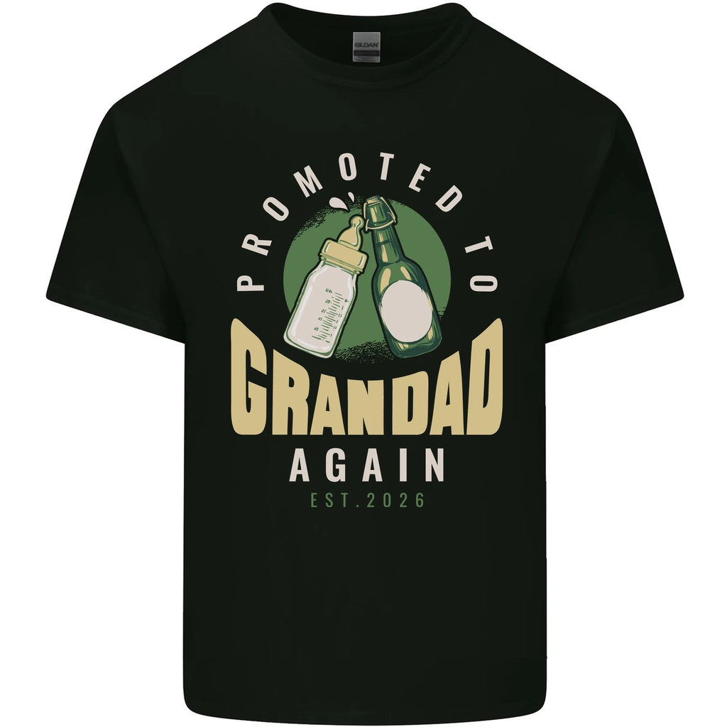 Promoted to Grandad Est. 2026 Mens Cotton T-Shirt Tee Top