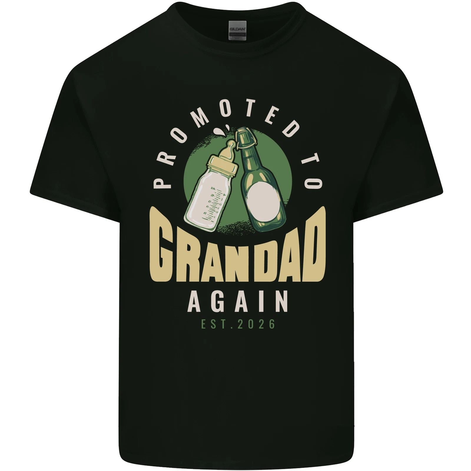 Promoted to Grandad Est. 2026 Mens Cotton T-Shirt Tee Top