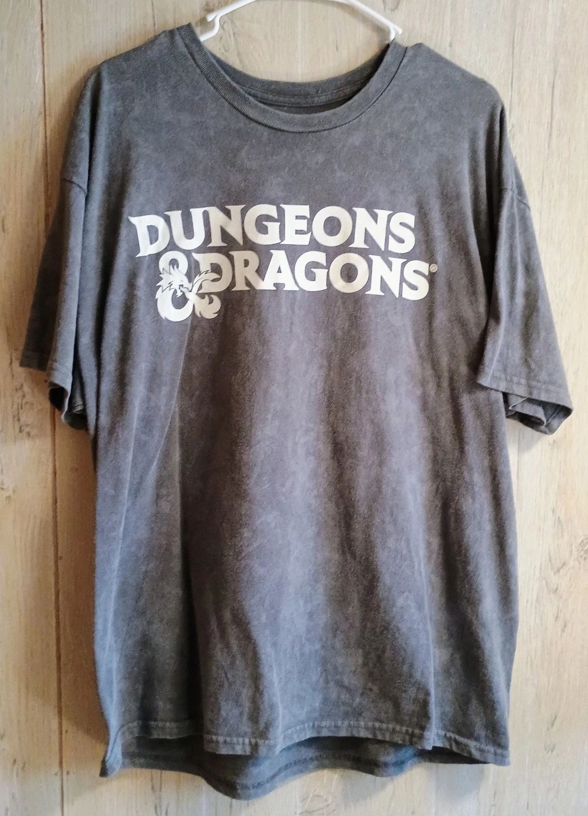 Dungeons & Dragons Classic logo Mens T-Shirt Gray XL Cotton