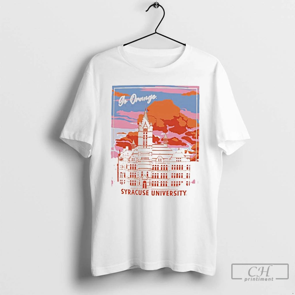 Classic Hall Of Languages At Syracuse University Logo T Shirts