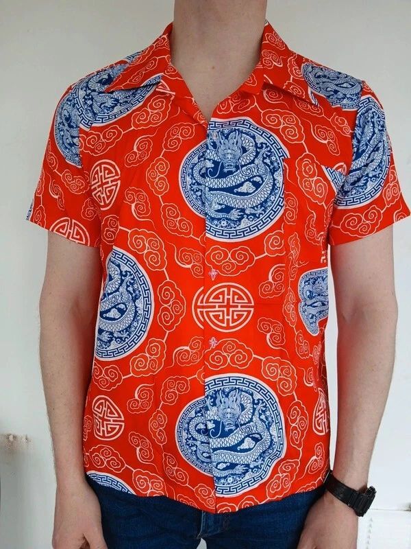 Red Blue Mens T Shirt Lightweight Short Sleeve Summer Holiday Travel Size Large