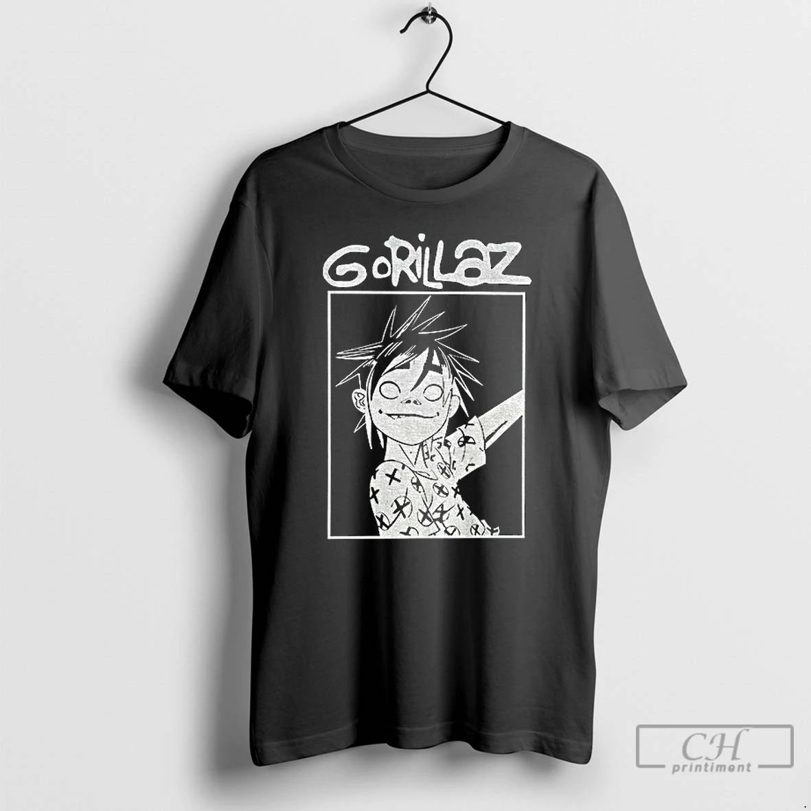 Classic Weyewcz5 Gorillaz Music Black And White Graphic T Shirts