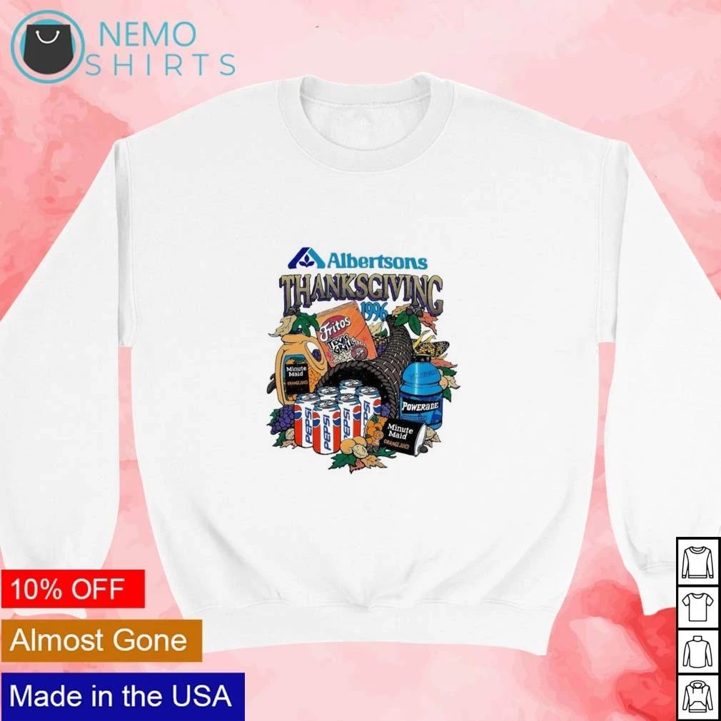 Vintage 1996 Albertsons Thanksgiving Cornucopia with Pepsi Fritos and Minute Maid shirt