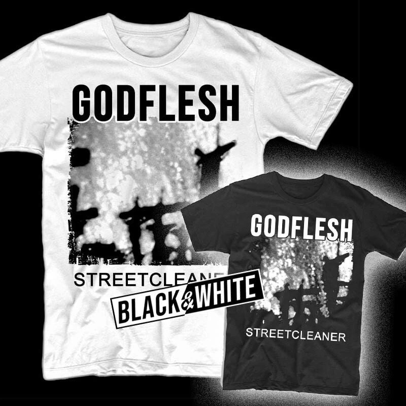 Godflesh Streetcleaner  album cover T shirt BLACK WHITE  sizes S-5XL
