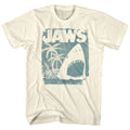 Jaws T-Shirt Distressed Surf Club Poster Natural Tee