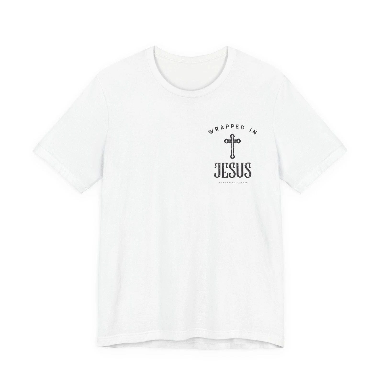 Unisex Christian Faith T-Shirt Religious Scripture Picture of Jesus.