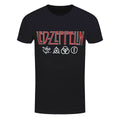 Led Zeppelin T-Shirt Logos & Symbols Rock Band New Black Official