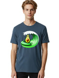 Surfing-Avocado Mens Graphic Tee, 100% Cotton, Casual Summer Wear