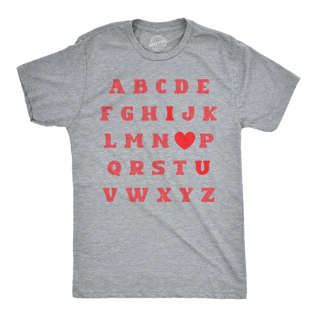 Mens Valentine Alphabet T Shirt Funny Cute Valentines Day Gift Lovers Tee for