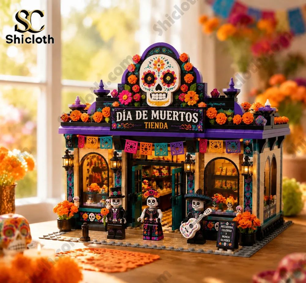 D? de los Muertos Calavera Shop Building Brick Set