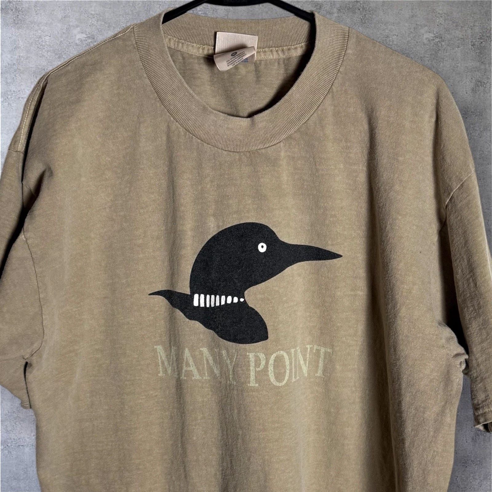 Vintage Minnesota Loon Outdoors T Shirt XL 90s Y2K Cabincore "Many Point Camp"