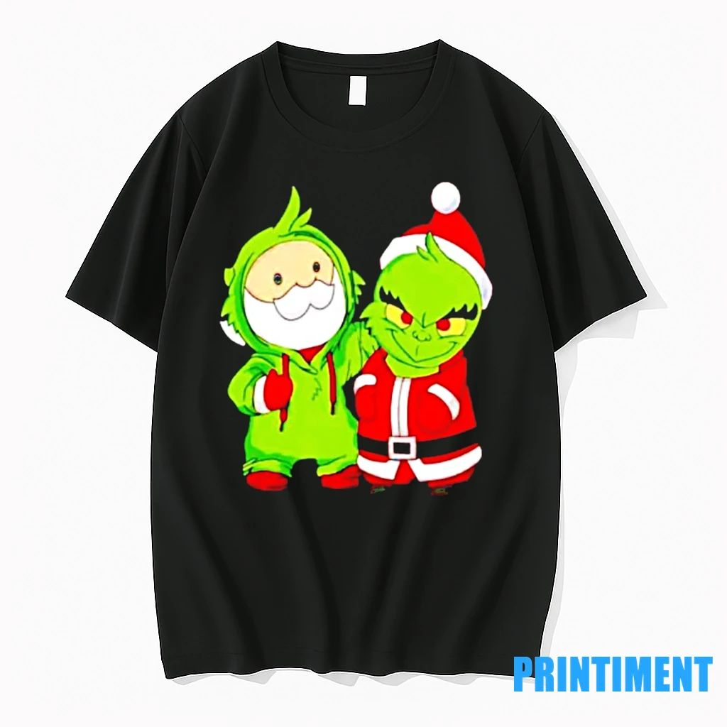 Baby Grinch And Santa Chibi Christmas Tshirts Sweater
