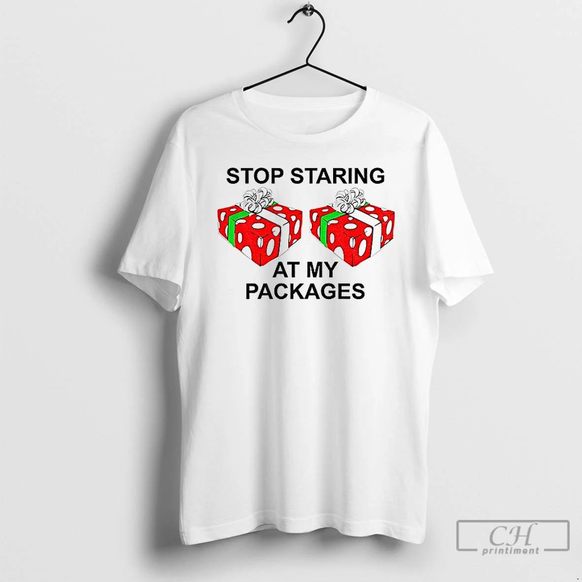 Classic Stop Staring At My Packages Merry Christmas 2025 T Shirts